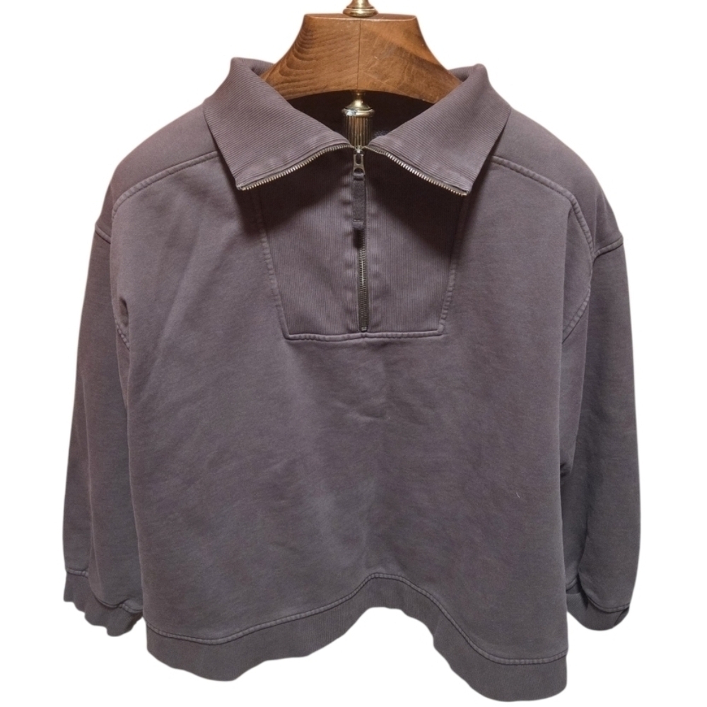 L.L. Bean Women's Sunwashed Sweats Quarter-Zip Brown Size 2XL
